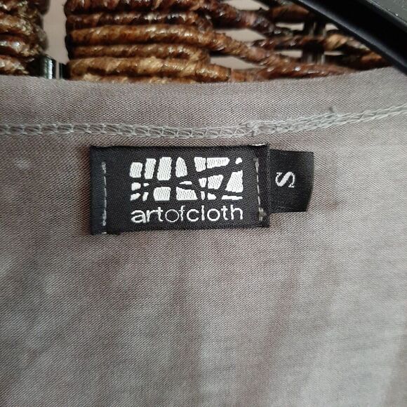 Art Of Cloth Tie Dye Tunic T- Shirt Small Gray Artsy Festival Lagenlook Abstract - Picture 4 of 5